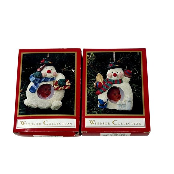 Vintage Windsor‎ Collection Snowman Christmas Ornament Photo Frames -  Set Of 2 - Picture 6 of 6